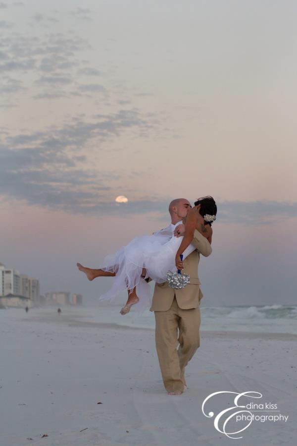 destin beach bride and groom