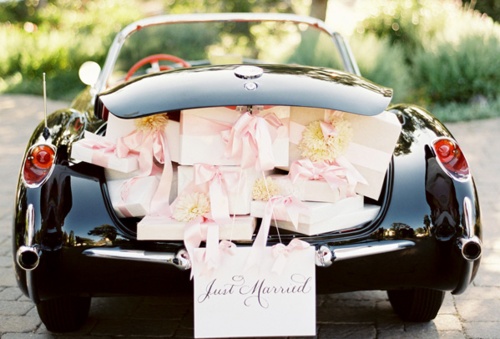 just married sign beach wedding