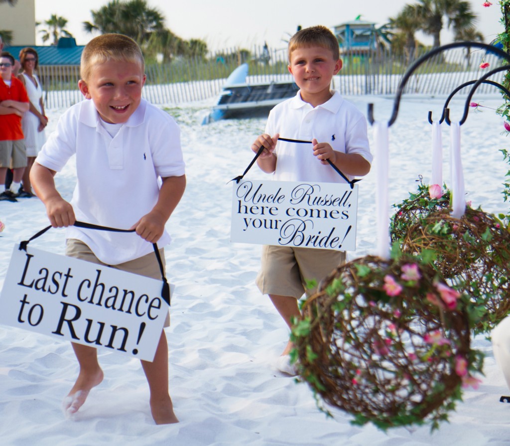 beach wedding sign