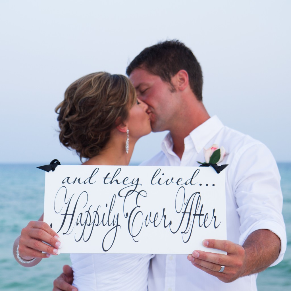 beach wedding sign