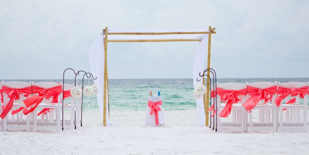 destin beach wedding coral