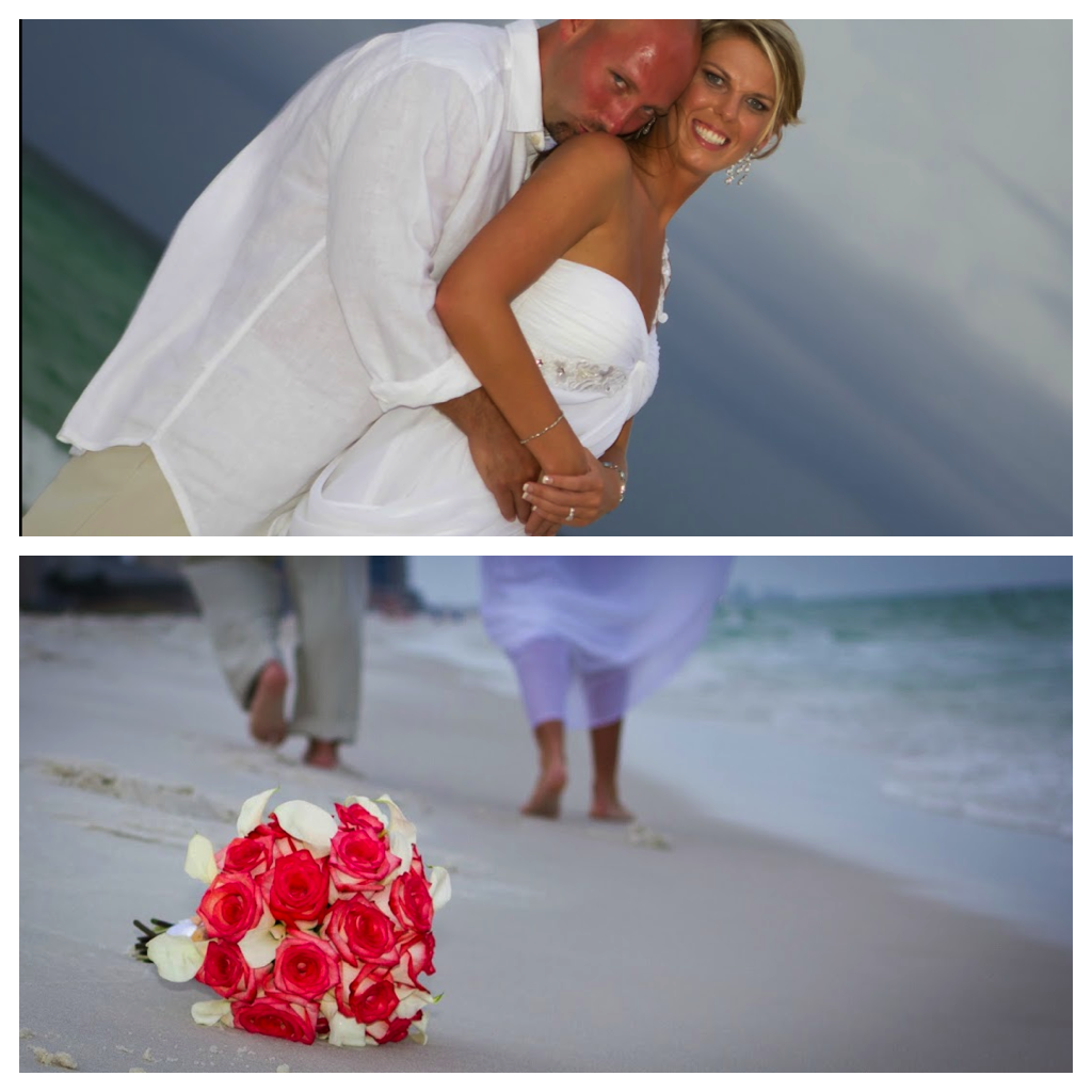 destin beach wedding couple