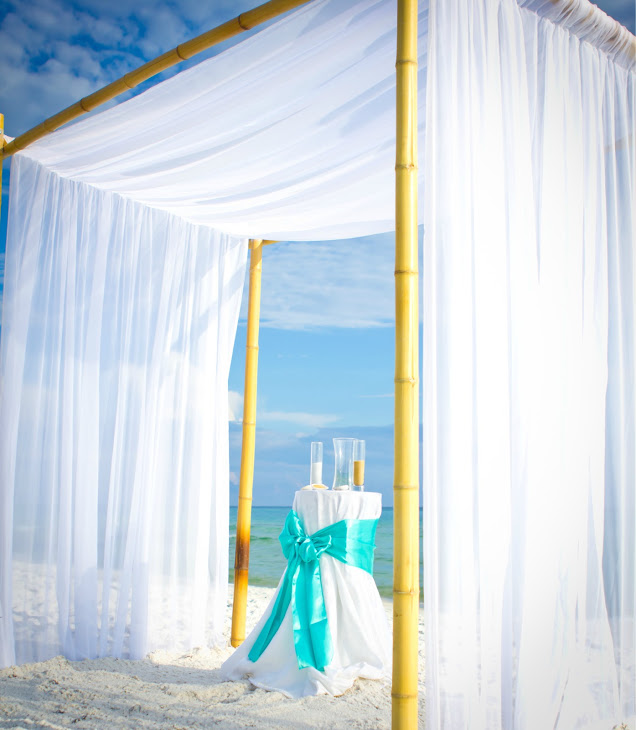 bamboo arbor beach wedding